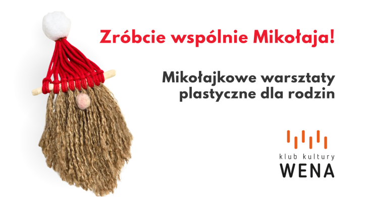 Mikołaj wykonany techniką makramową