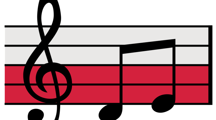 nuty na tle flagi biało-czerwonej