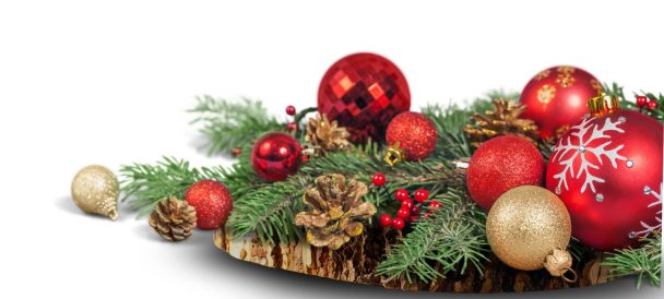 Stroik świąteczny na plastrze drewna