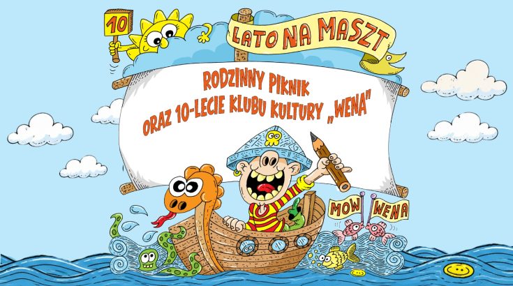rysunek statku z żaglem i napisem lato na maszt